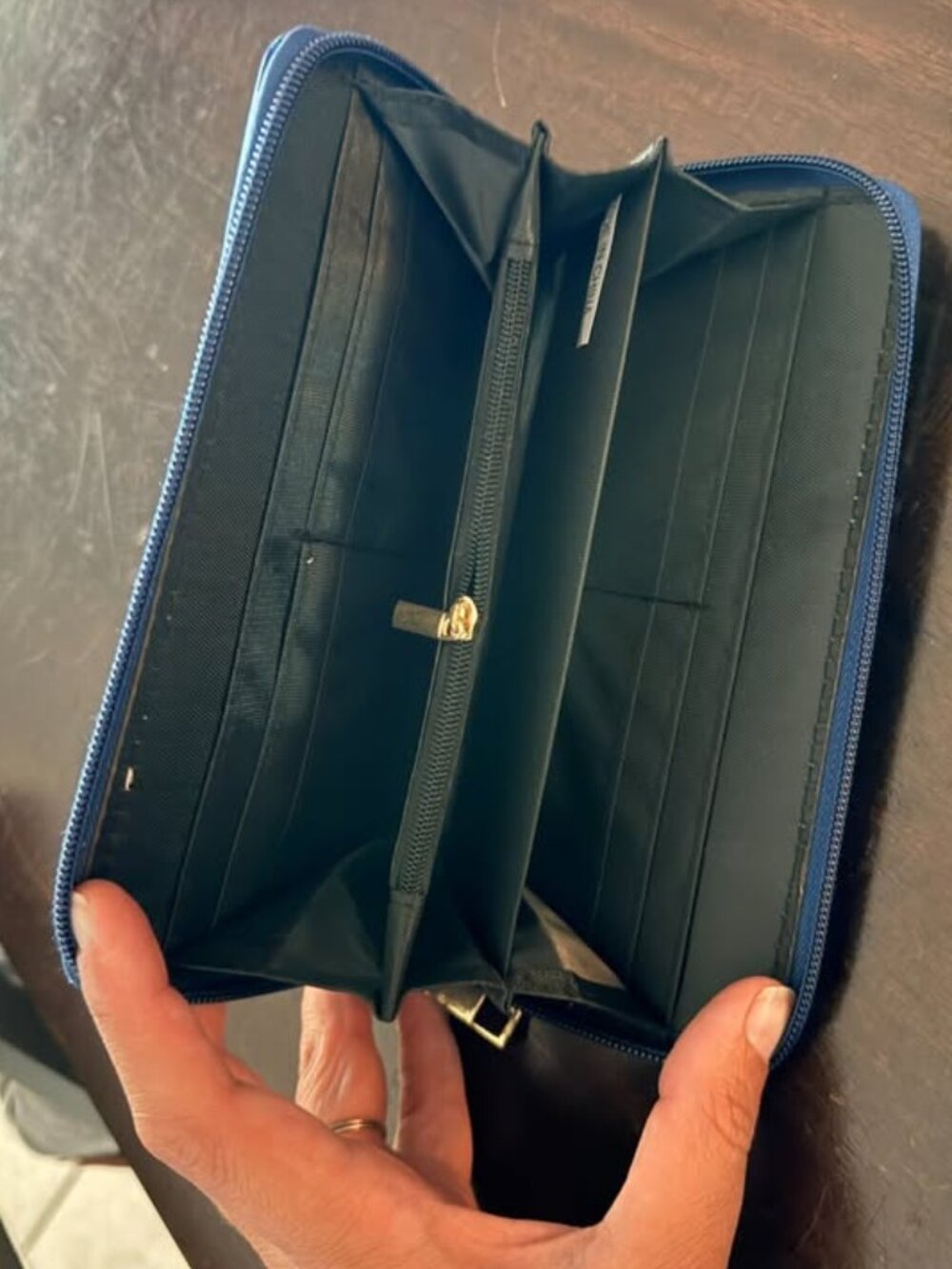 Victoria's Secret Black Quilted Wallet and Blue Elephant Print Wallet Bundle